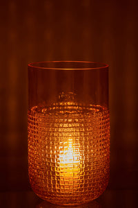 Vase Pattern Glass Orange Medium