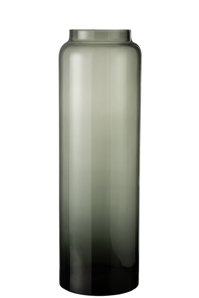 Vase Right Long Glass Grey Large