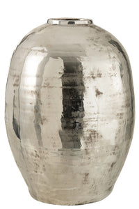 Vase Round Arya Metal Silver