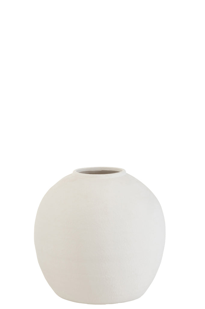 Vase Round Cement White