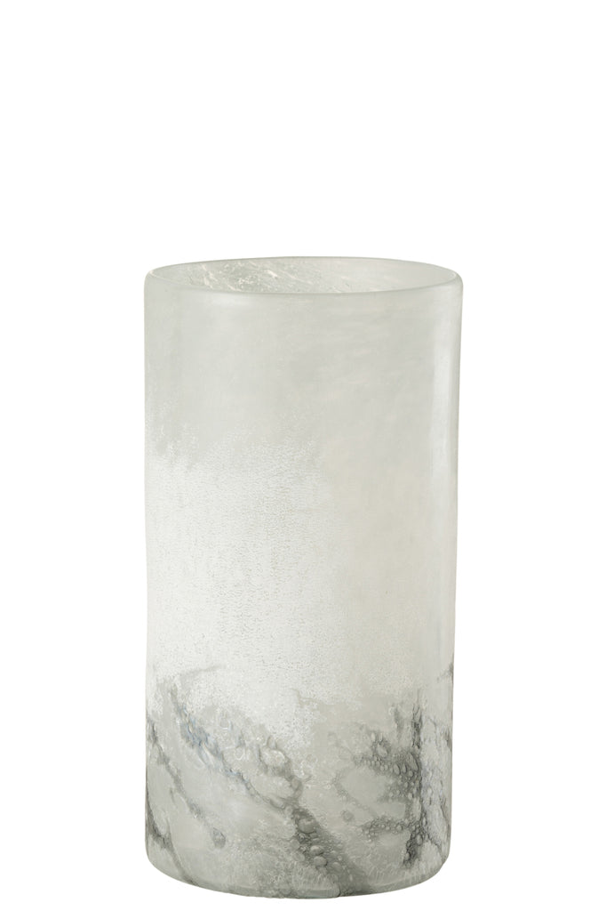 Vase Scavo Cylinder Glass Grey Medium