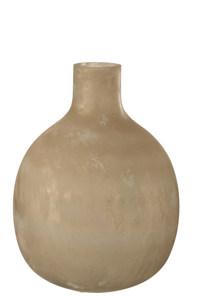 Vase Soda Bottle Low Round Glass Gold