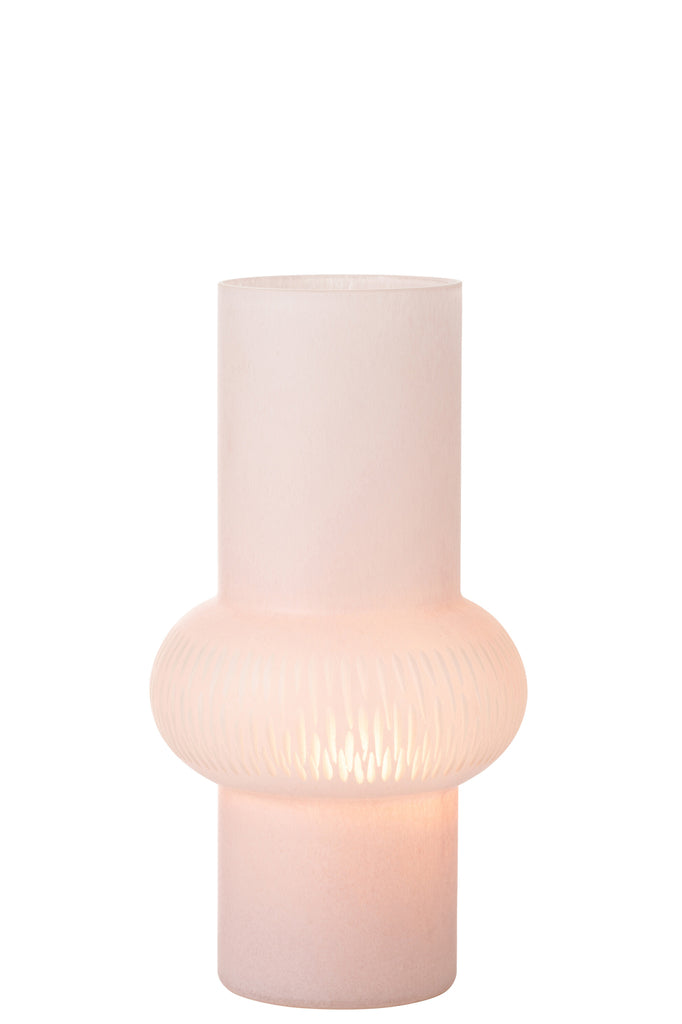 Vase Stripe Ball Glass Light Pink Small