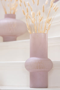 Vase Stripe Ball Glass Light Pink Small