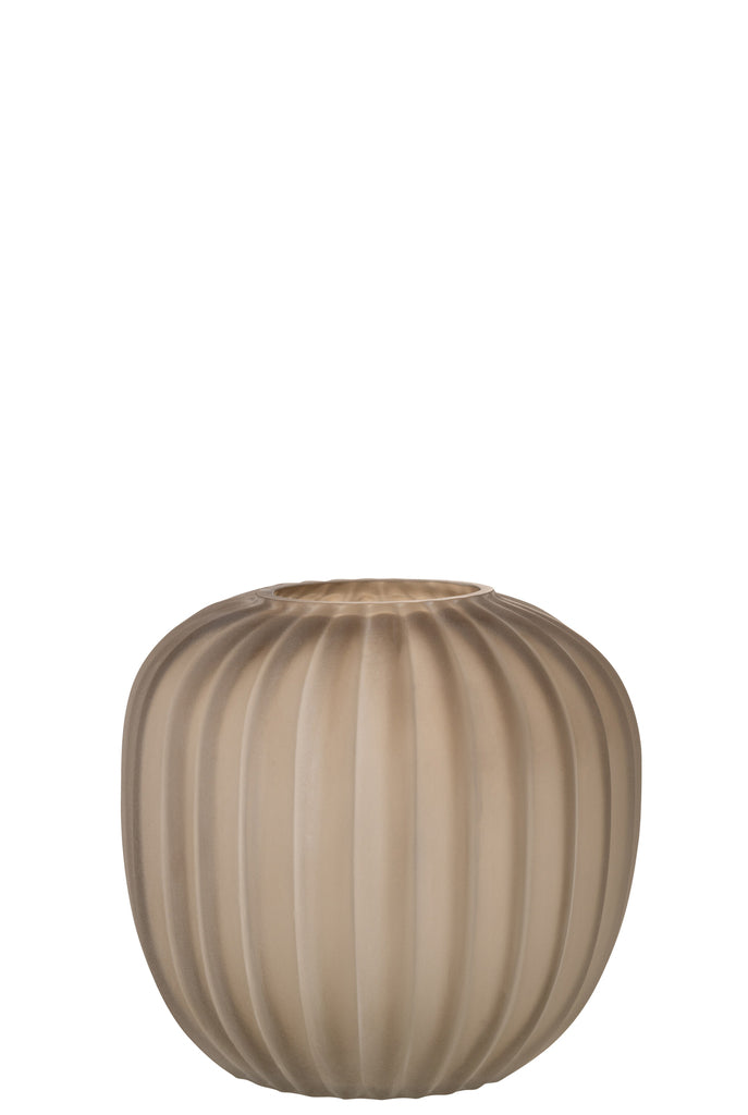 Vase Stripe Sand Glass Light Brown J-line