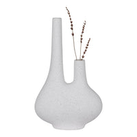 Vase - Vase in ceramic, white, 23x11,5x37 cm