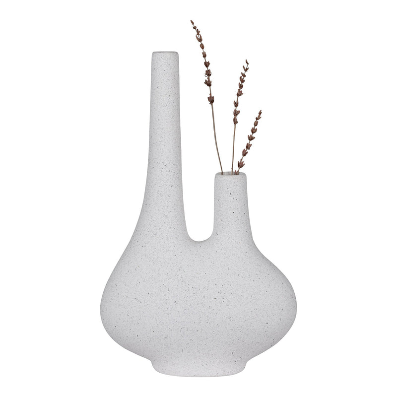 Vase - Vase in ceramic, white, 23x11,5x37 cm