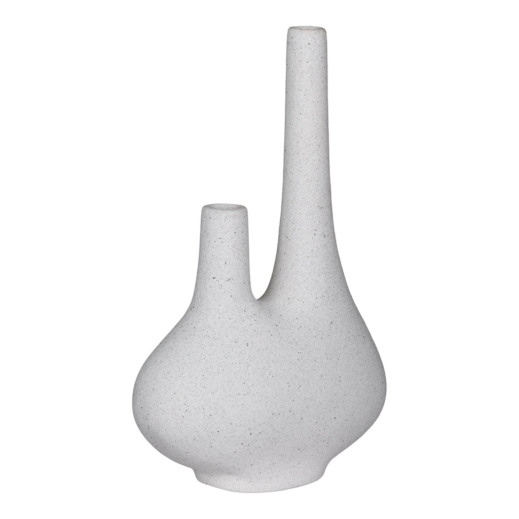 Vase - Vase in ceramic, white, 23x11,5x37 cm