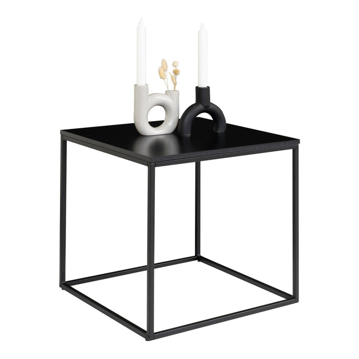 Vita Sidetable - Side table with black frame and black top 45x45x45 cm