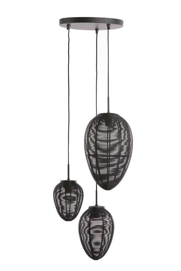 Hanging lamp 3L 36x97 cm YAELLE matt black