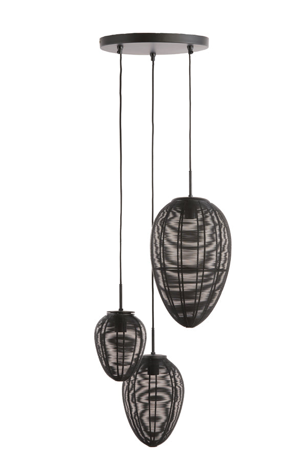 Hanging lamp 3L 36x97 cm YAELLE matt black