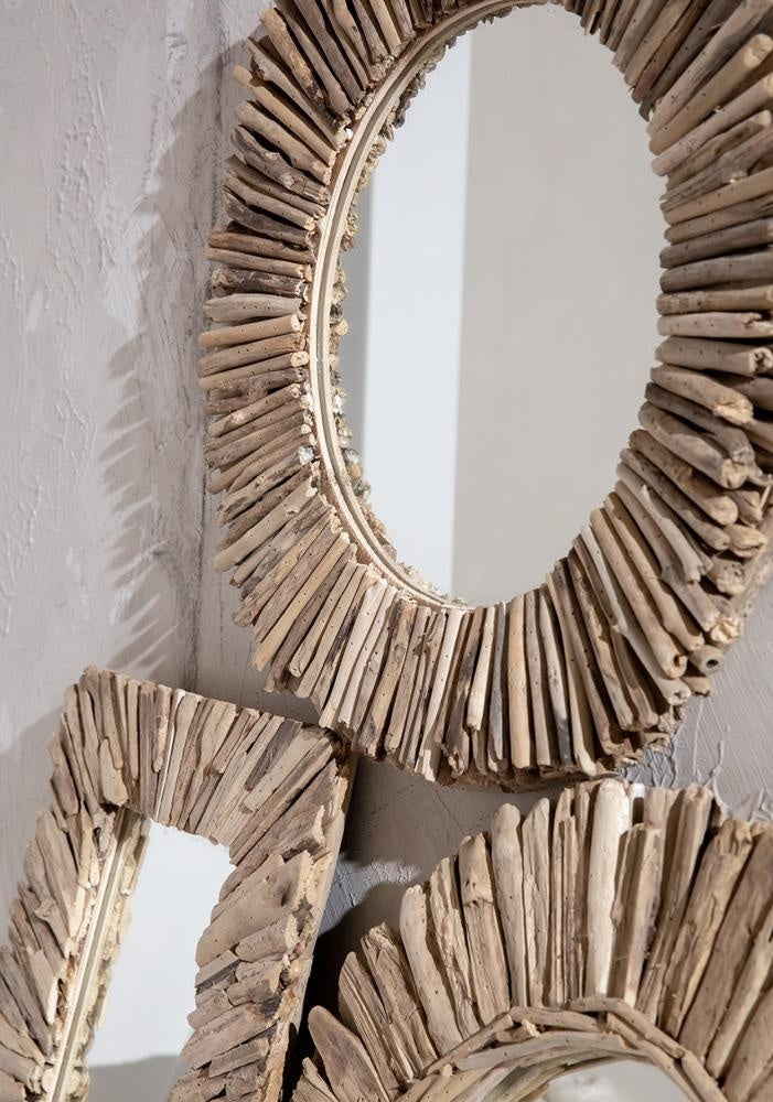 De Driftwood Framed Spiegel - Naturel - M