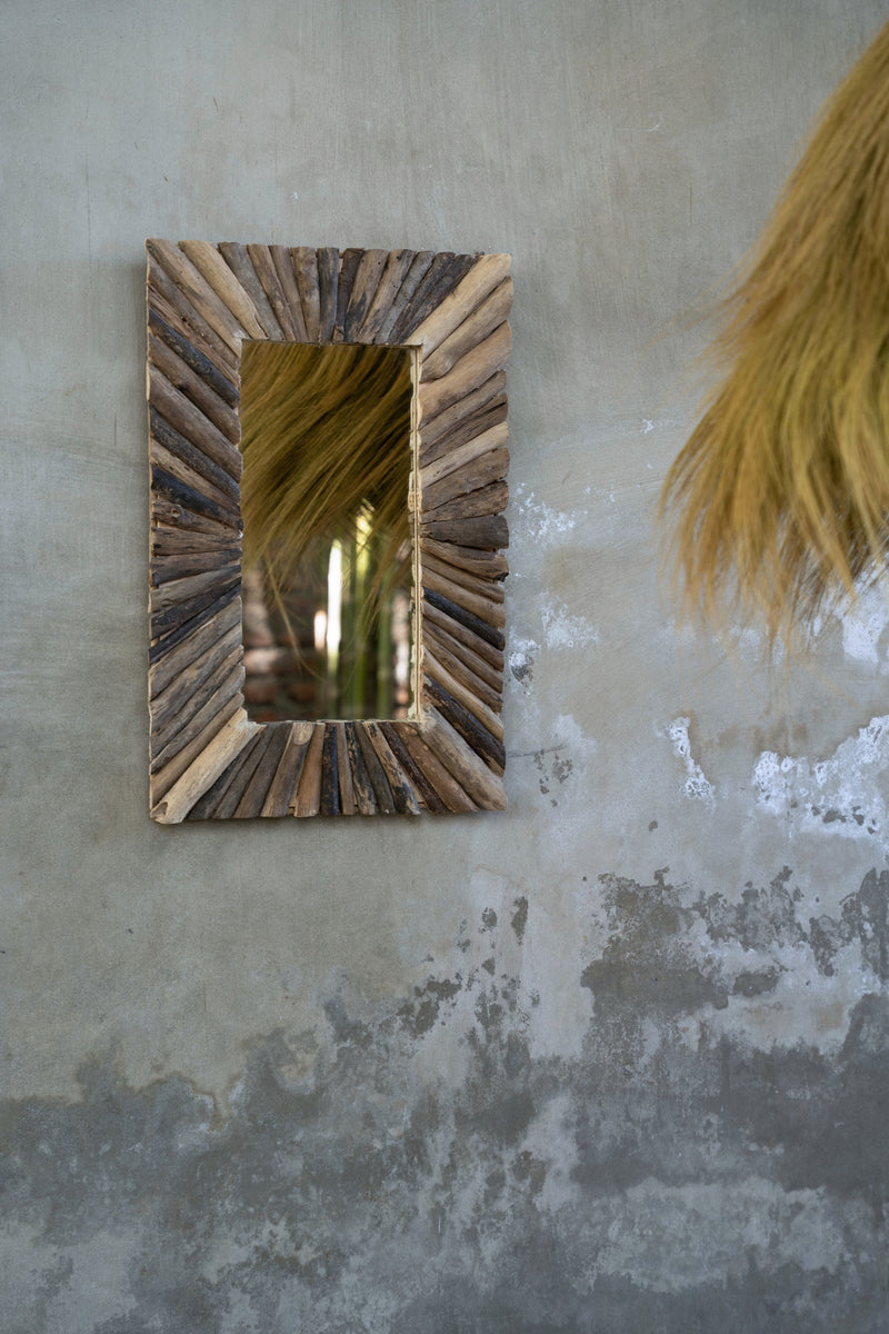 De Driftwood Framed Spiegel - Naturel - M