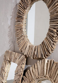 De Driftwood Halo Spiegel - Naturel - M