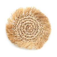 De Fringe Raffia Onderzetter - Naturel