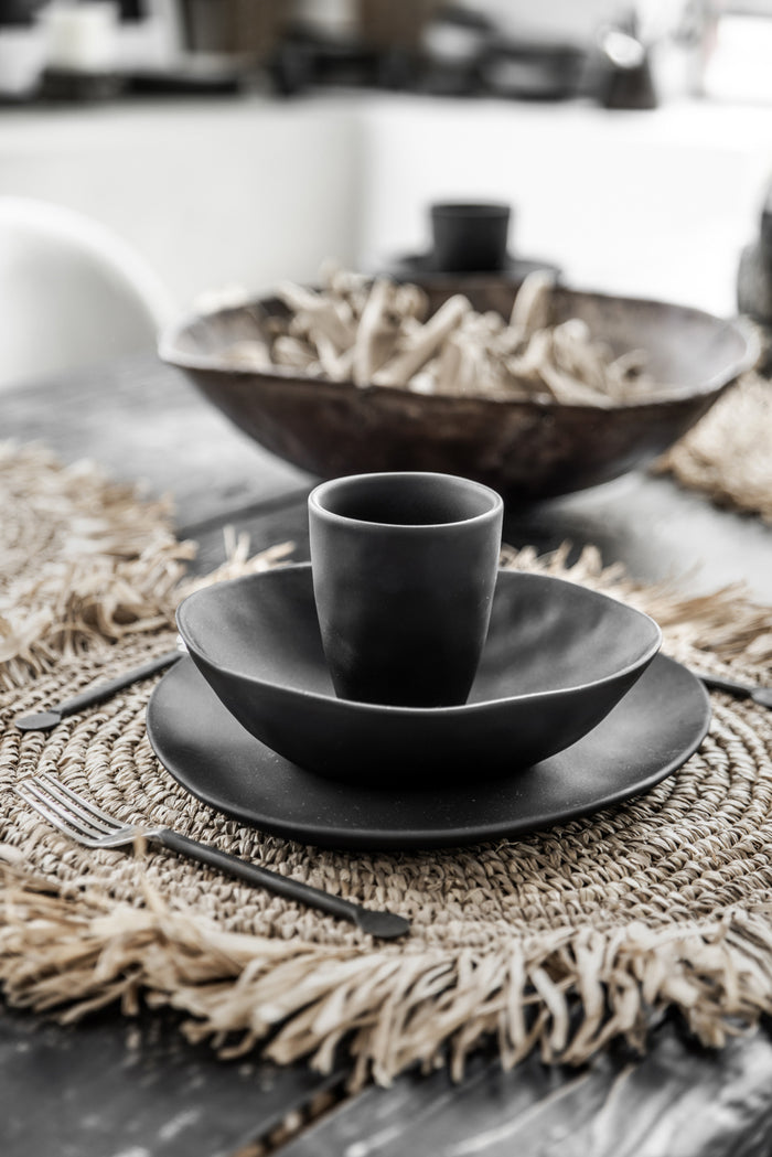 De Fringe Raffia Placemat Rond - Naturel