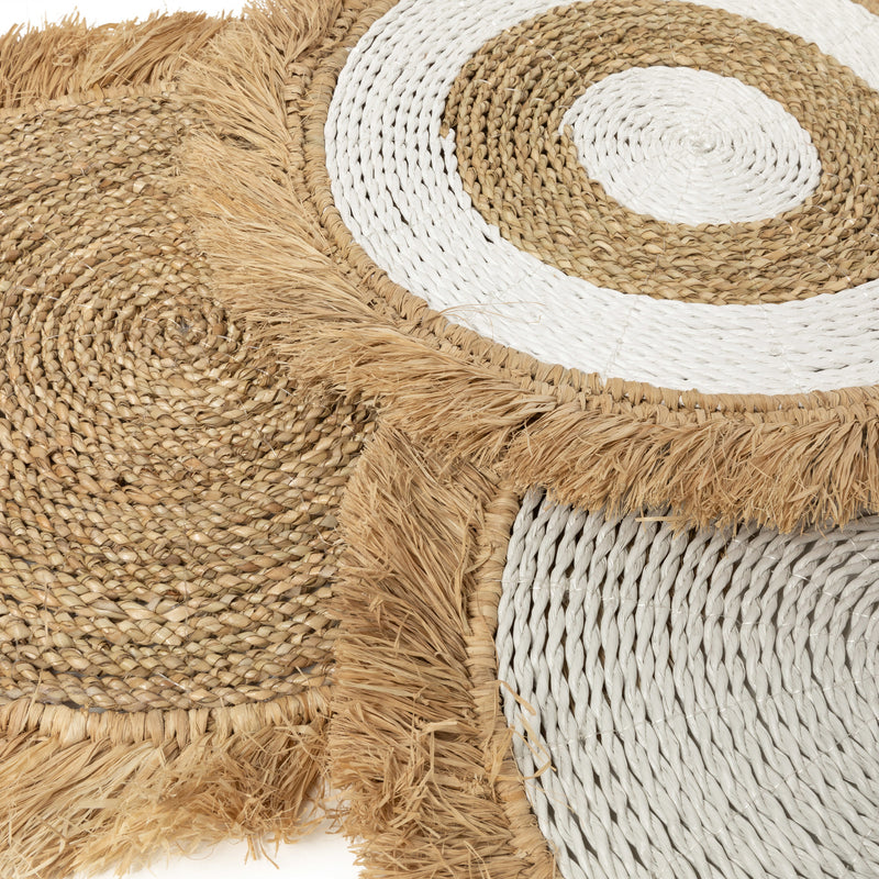 De Seagrass Raffia Placemat - Naturel Wit