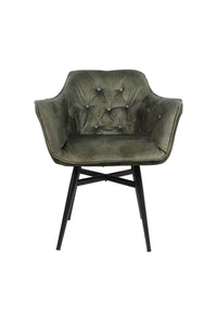 Eetkamerstoel Glendale - 68x61x85 - Jungle Groen - Velours/metaal