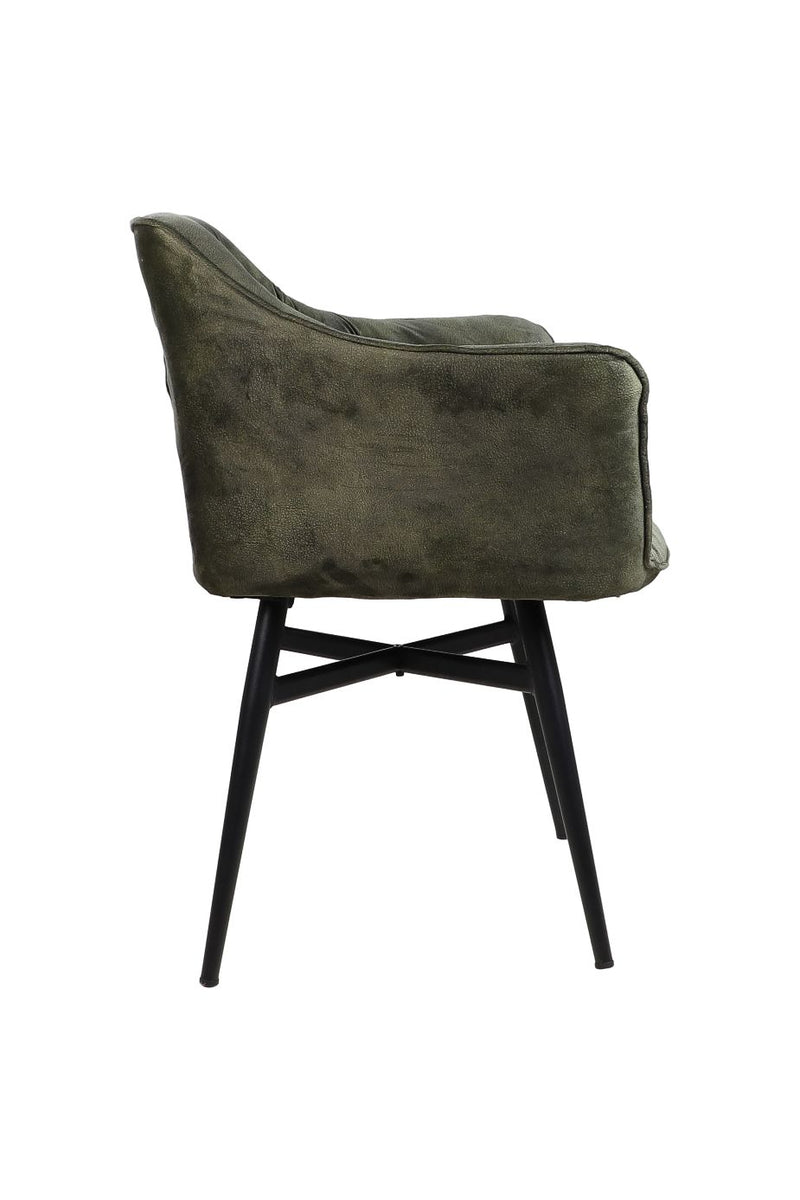 Eetkamerstoel Glendale - 68x61x85 - Jungle Groen - Velours/metaal