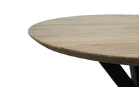 Eettafel Zurich rond - ø120x76 - Oakland tafelpoten - Acaciahout/metaal