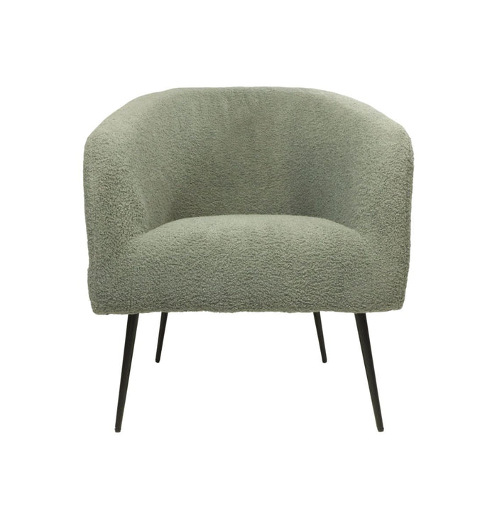 Fauteuil - 77x68x83 - Grijs/zwart - Bouclé