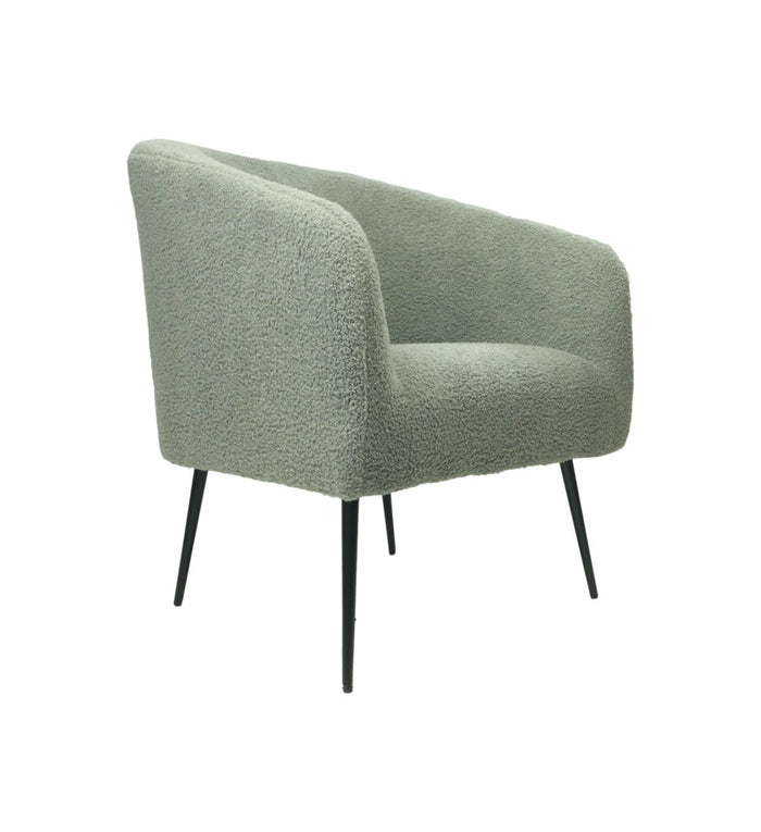 Fauteuil - 77x68x83 - Grijs/zwart - Bouclé