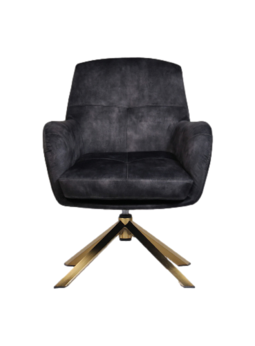 Fauteuil Cleveland - 75x73x88 - Grijs/Goud - Adore/metaal