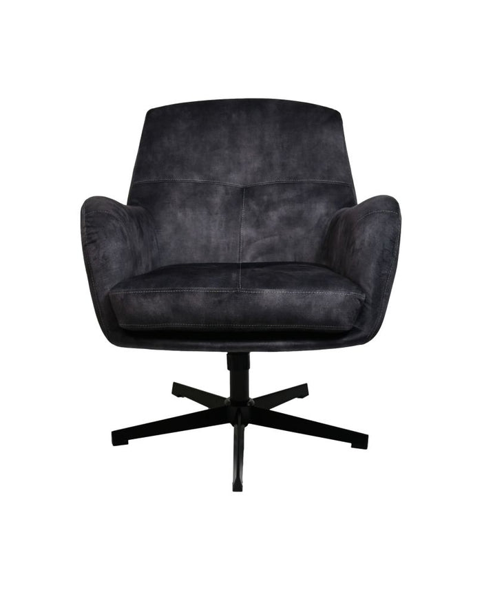 Fauteuil Cleveland - 75x73x88 - Grijs/zwart - Adore/metaal