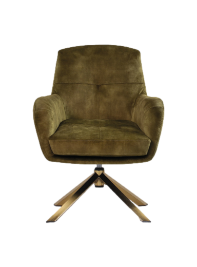 Fauteuil Cleveland - 75x73x88 - Groen/goud - Adore/metaal