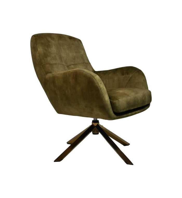 Fauteuil Cleveland - 75x73x88 - Groen/goud - Adore/metaal