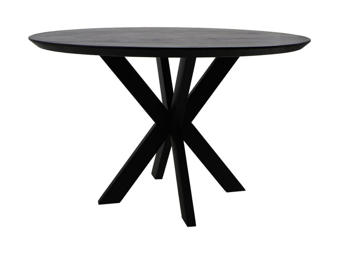 Ronde eettafel Zurich - ø120x76 - Zwart - Swiss edge - Acaciahout