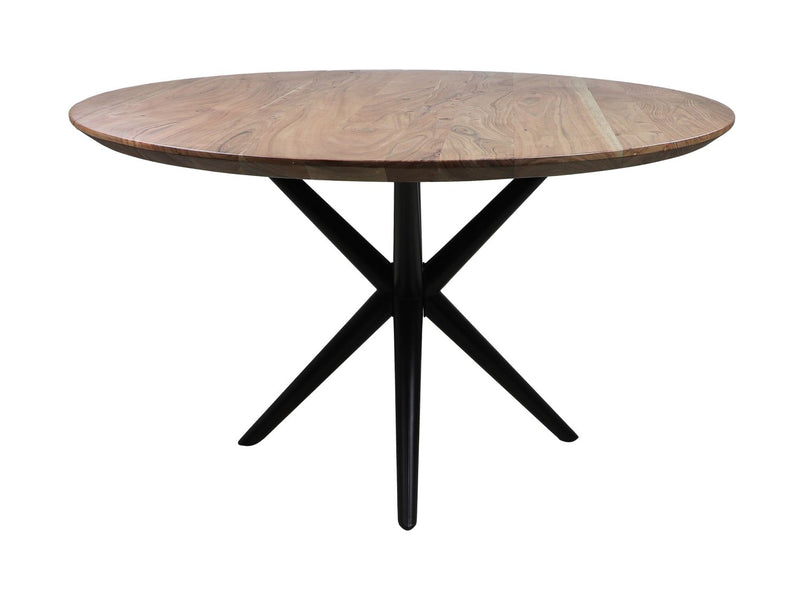 Ronde eettafel Zurich - ø130x75 - Naturel/zwart - Swiss edge - Acaciahout