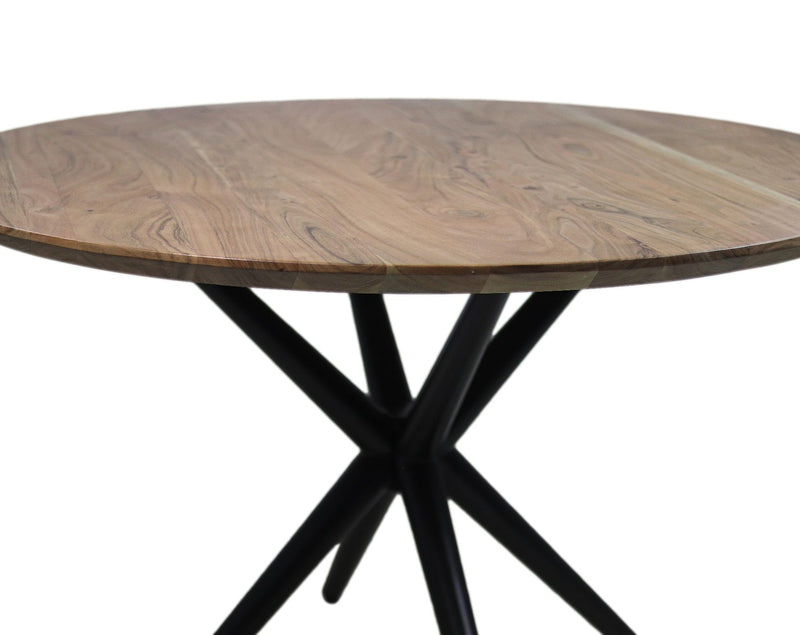 Ronde eettafel Zurich - ø130x75 - Naturel/zwart - Swiss edge - Acaciahout