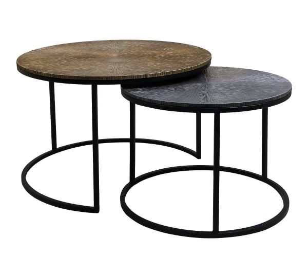 Salontafel Fletcher Rond - Aluminium/ijzer - ø70/ø55 - Set van 2